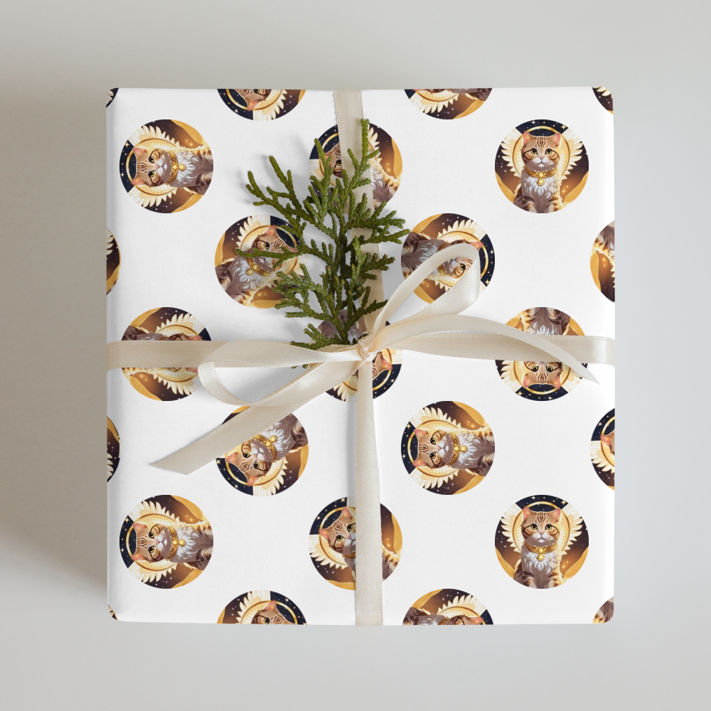 PugMug Custom Tabby Scottish Fold Cat Wrapping Paper