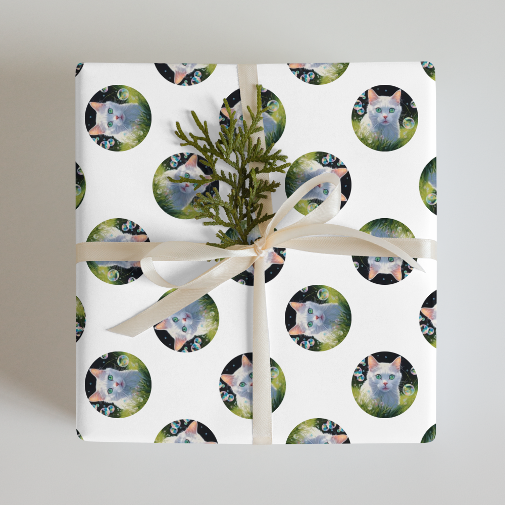 PugMug Custom White Companion Cat Wrapping Paper