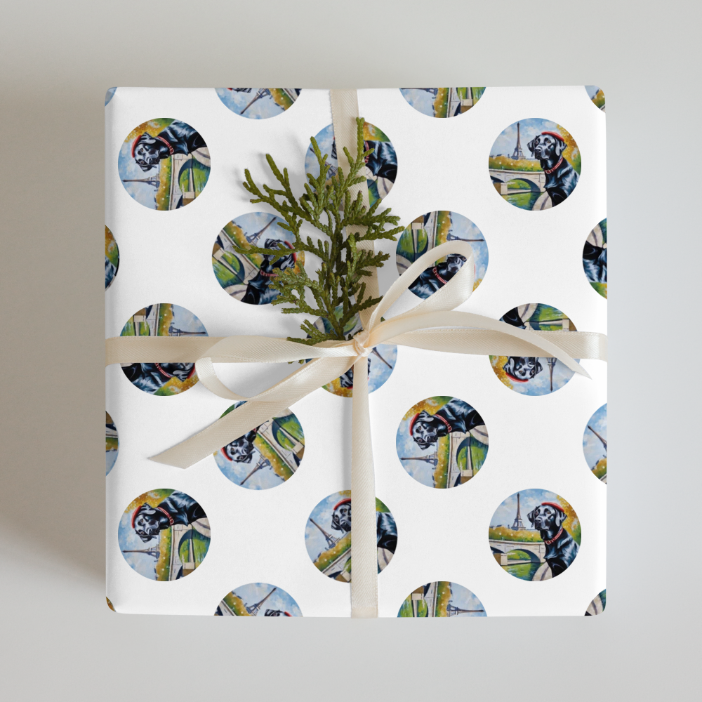 PugMug Custom Black Labrador Retriever Wrapping Paper