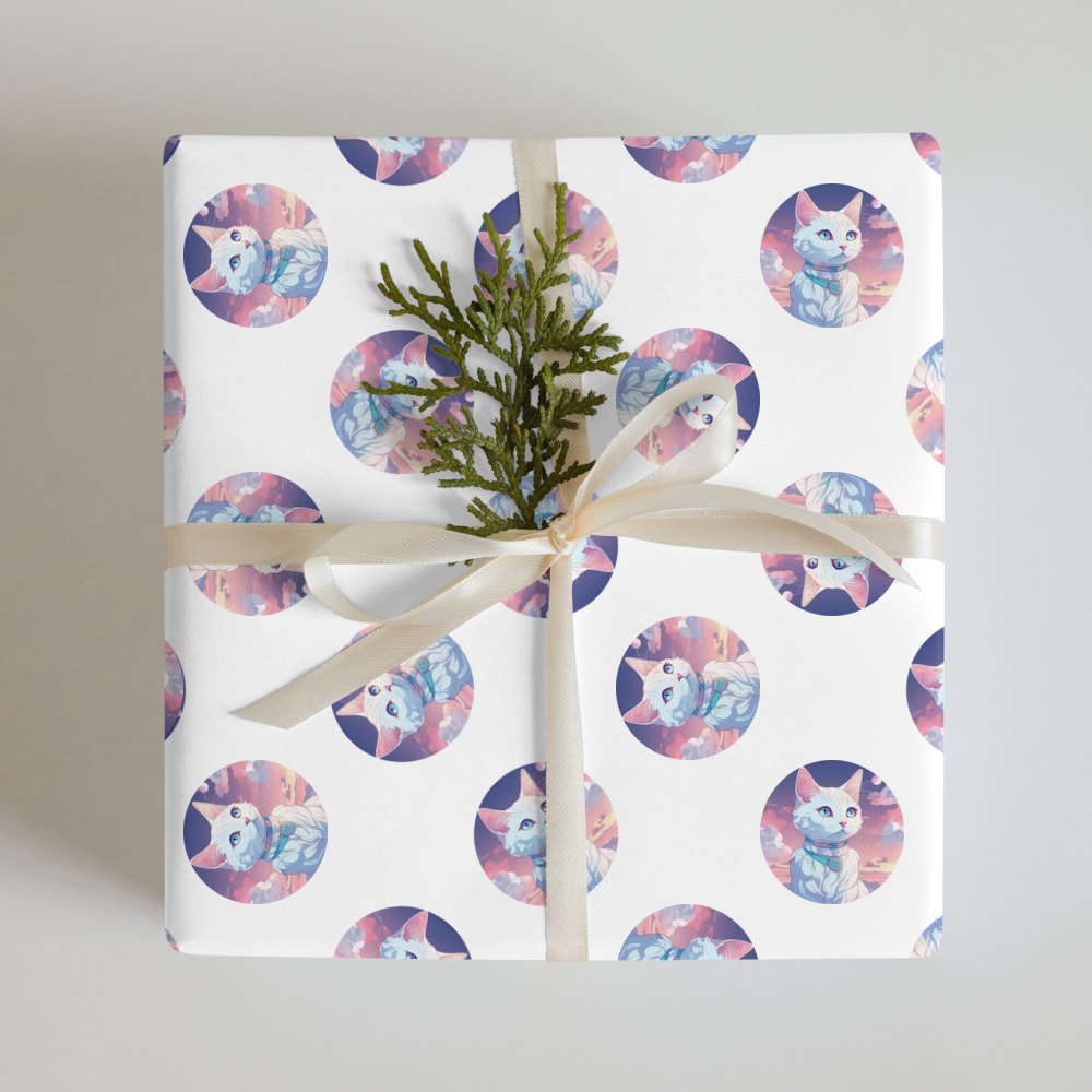 PugMug Custom White Companion Cat Wrapping Paper