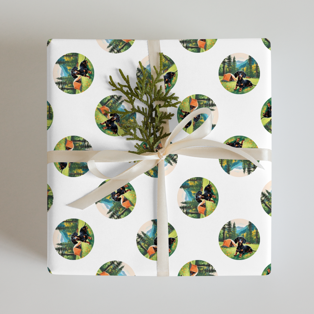 PugMug Custom Black Dachshund Wrapping Paper