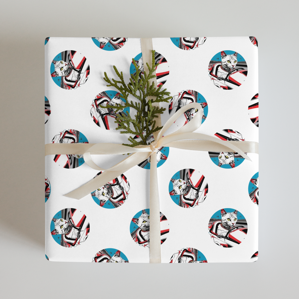 PugMug Custom White Companion Cat Wrapping Paper