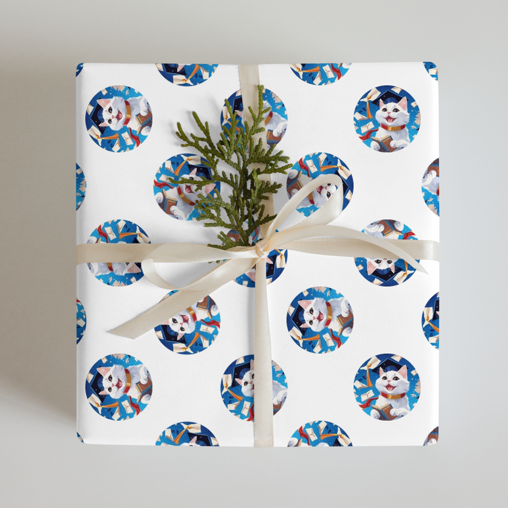 PugMug Custom White Companion Cat Wrapping Paper