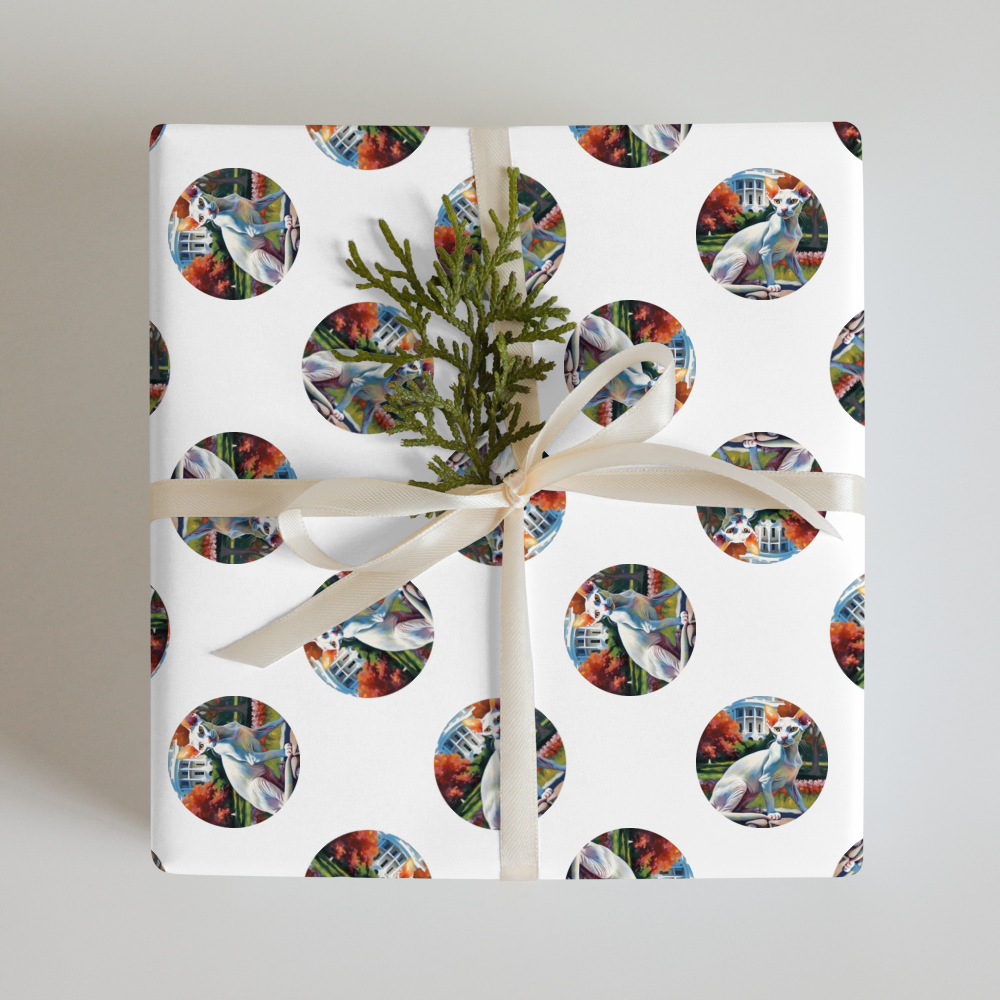 PugMug Custom White Sphynx Cat Wrapping Paper