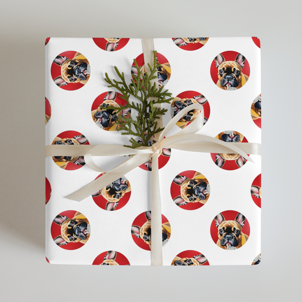 PugMug Custom Tan French Bulldog Wrapping Paper