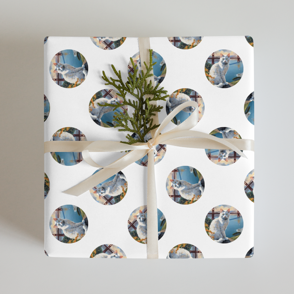 PugMug Custom White Companion Cat Wrapping Paper