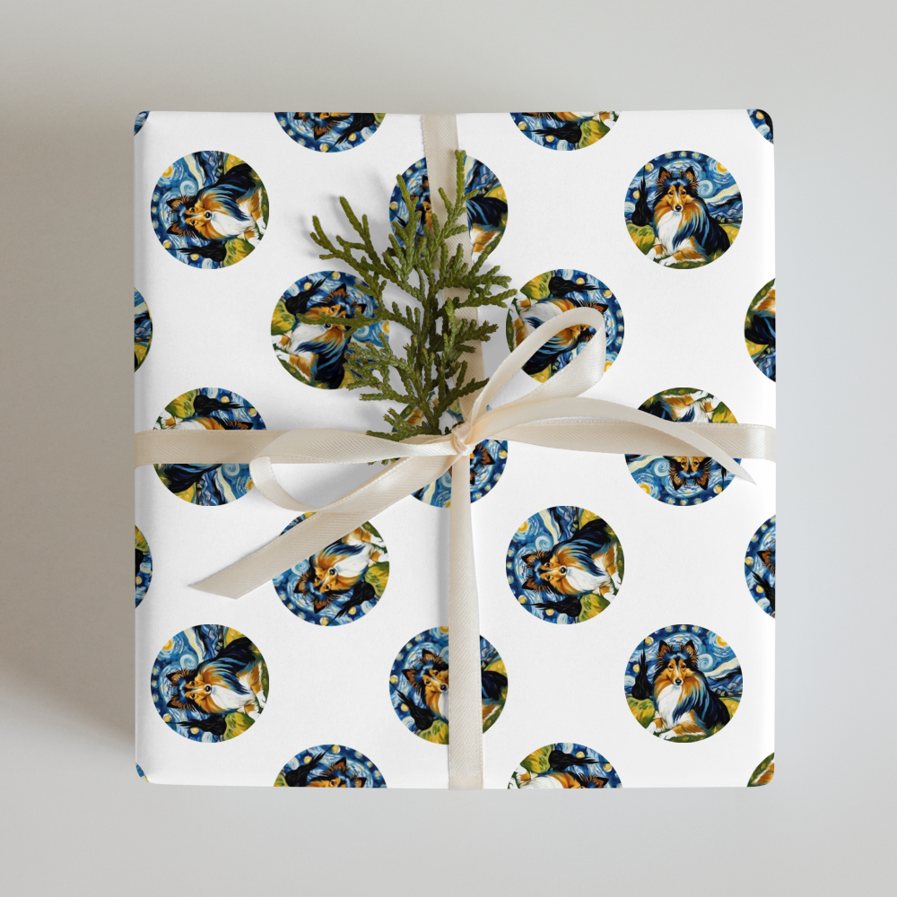 PugMug Custom Shetland Sheepdog Wrapping Paper