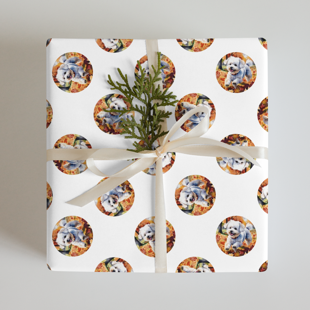 PugMug Custom Bichons Frise Wrapping Paper