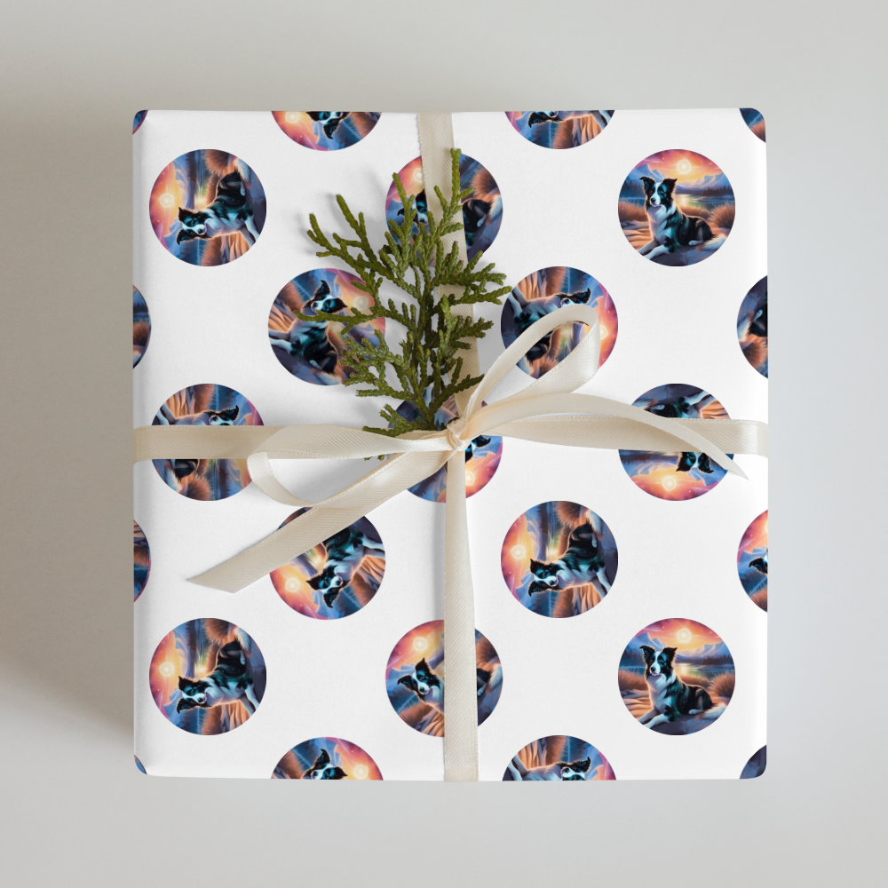 PugMug Custom Border Collie Wrapping Paper