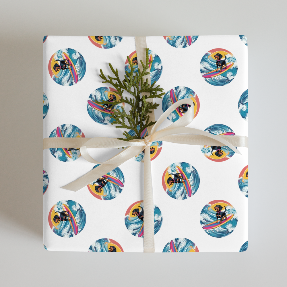 PugMug Custom Black Dachshund Wrapping Paper