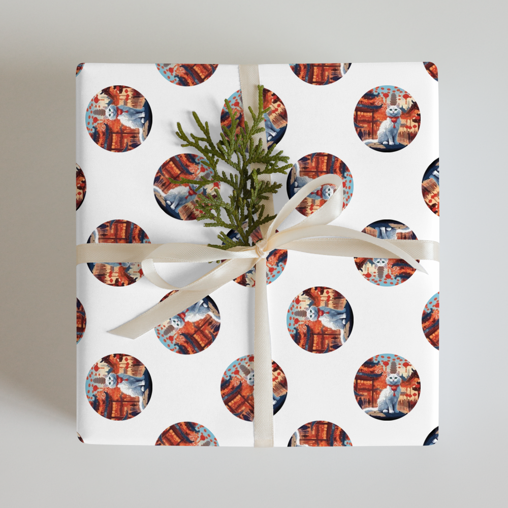 PugMug Custom White Companion Cat Wrapping Paper