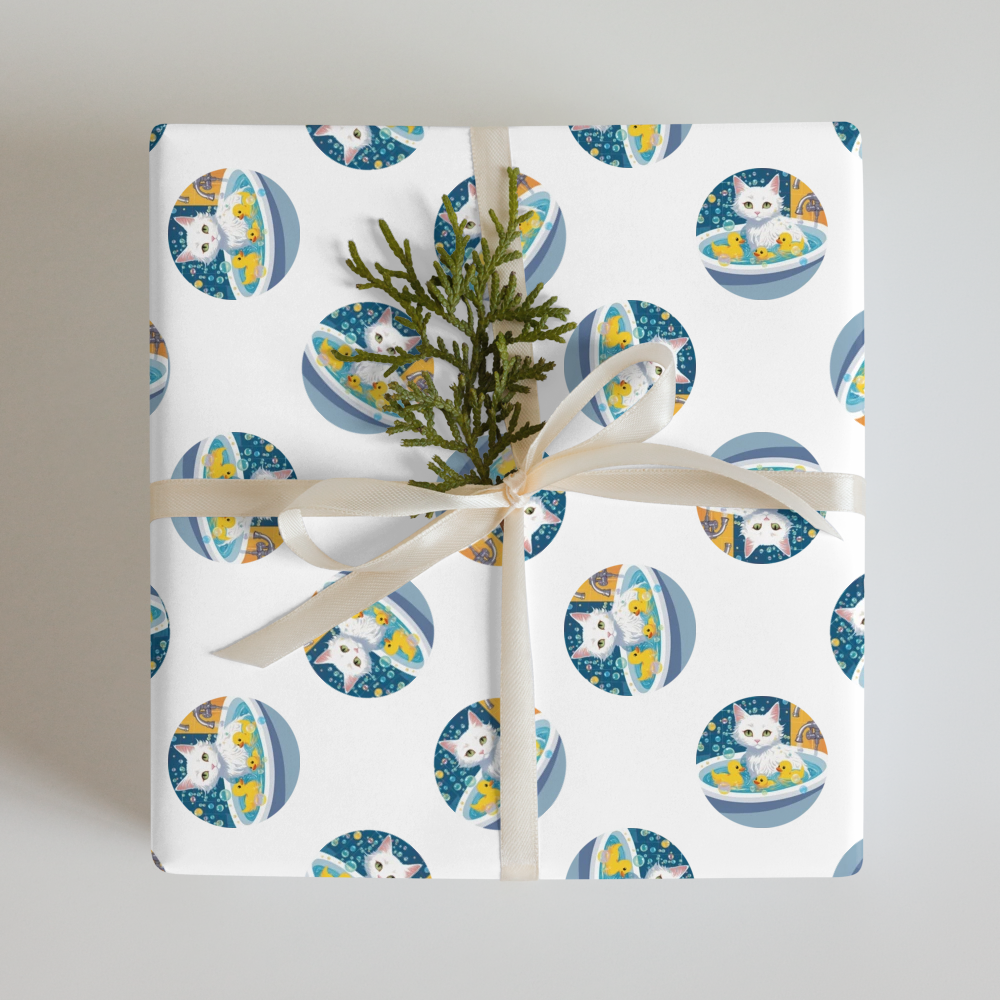PugMug Custom White Companion Cat Wrapping Paper
