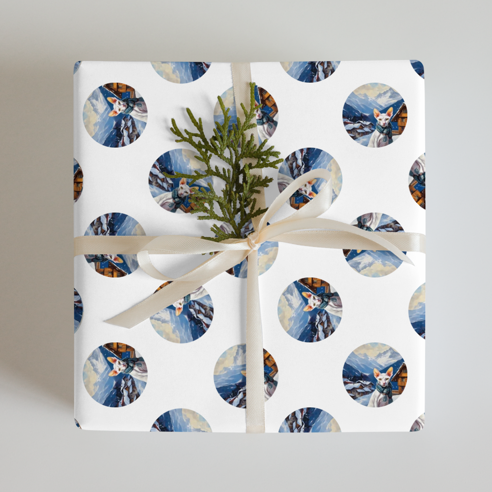 PugMug Custom White Sphynx Cat Wrapping Paper