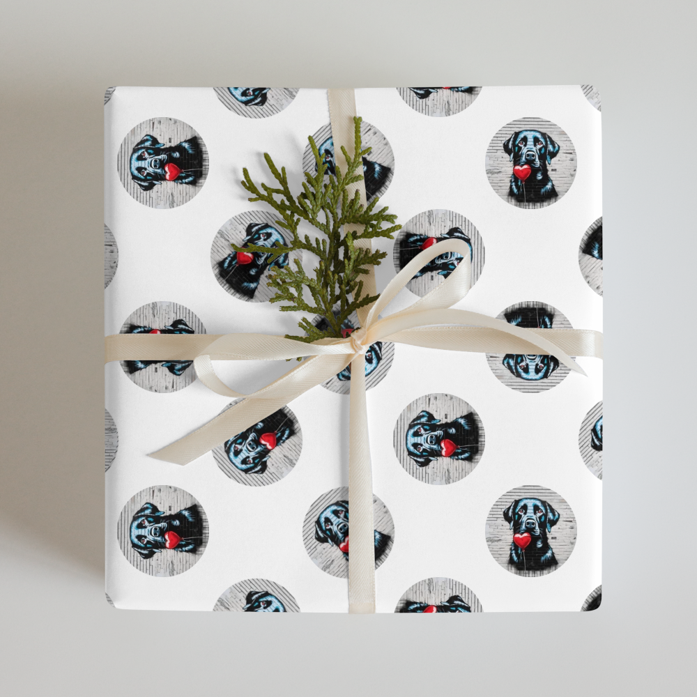 PugMug Custom Black Labrador Retriever Wrapping Paper