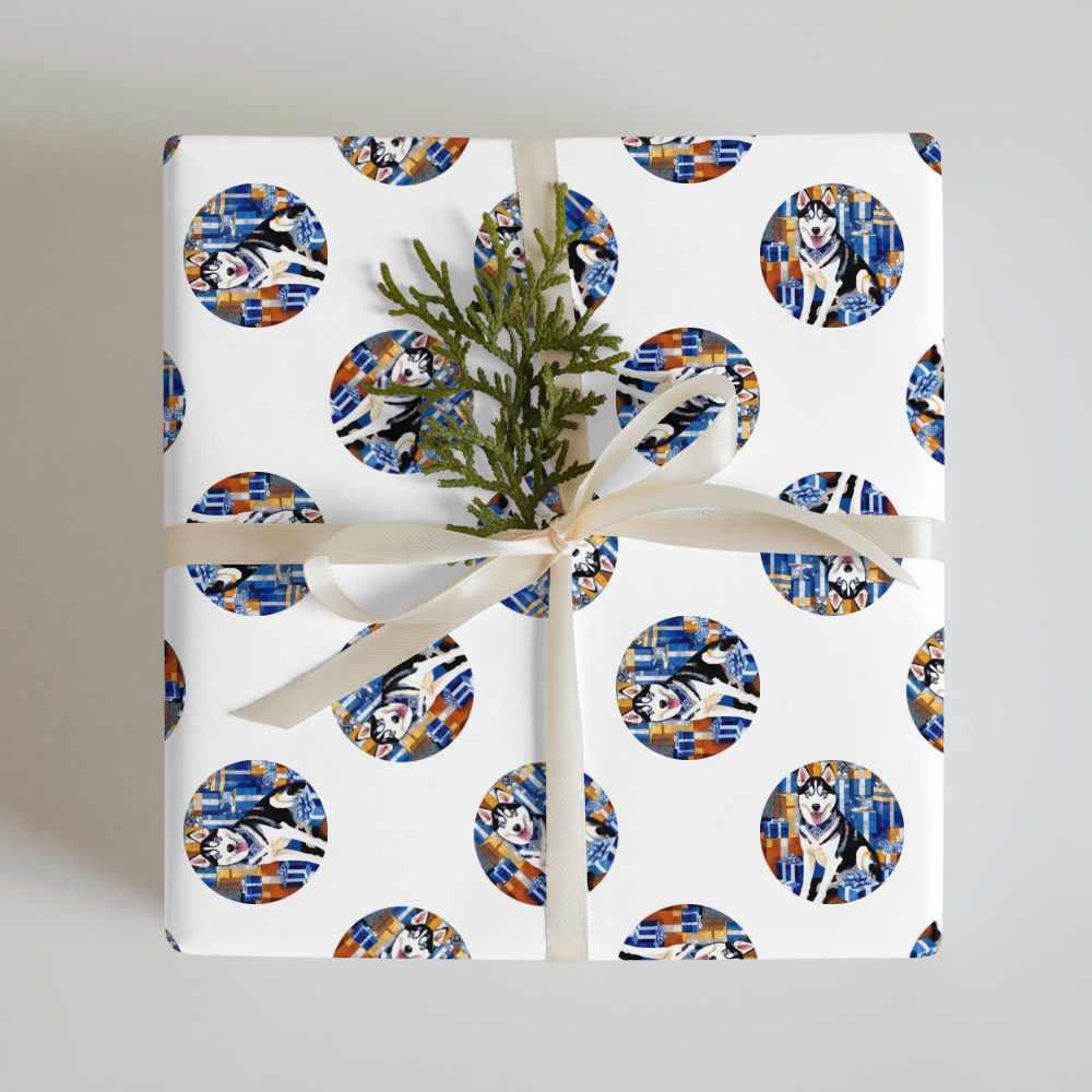 PugMug Custom Siberian Husky Wrapping Paper
