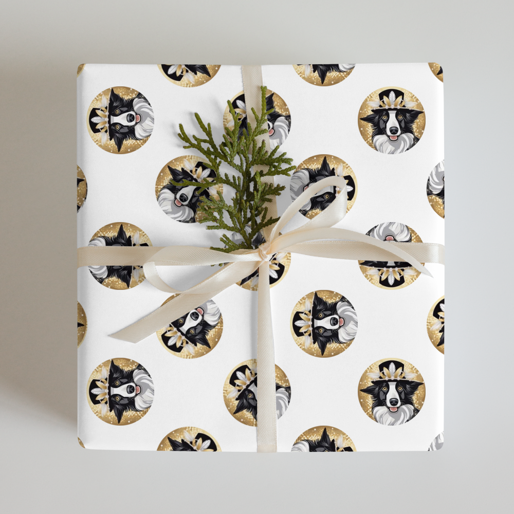 PugMug Custom Border Collie Wrapping Paper
