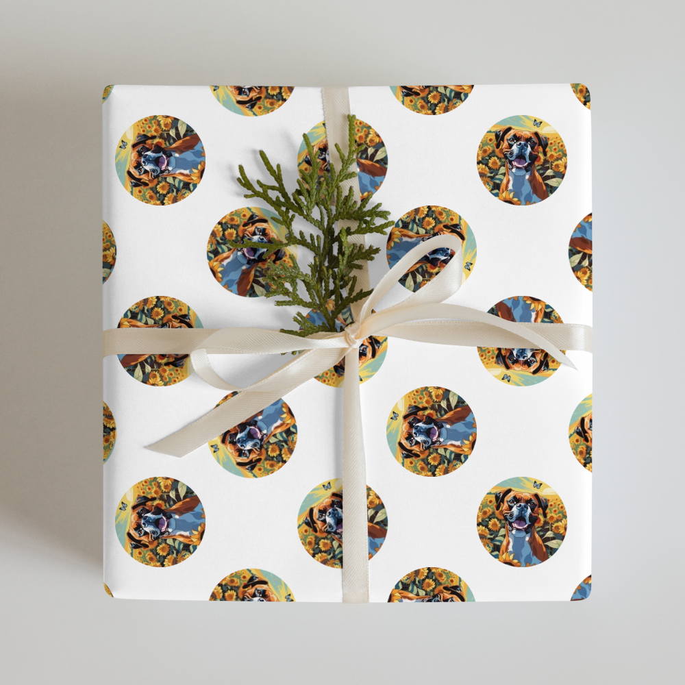PugMug Custom Boxer Dog Wrapping Paper