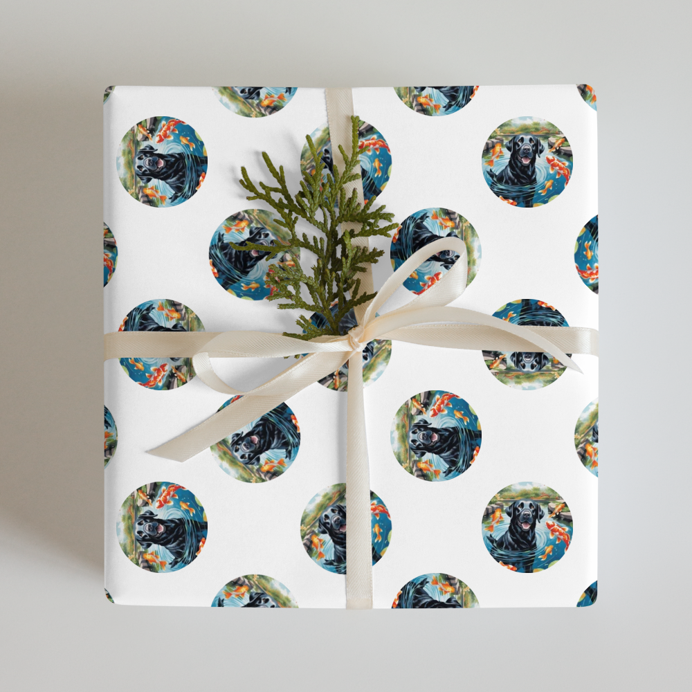 PugMug Custom Black Labrador Retriever Wrapping Paper
