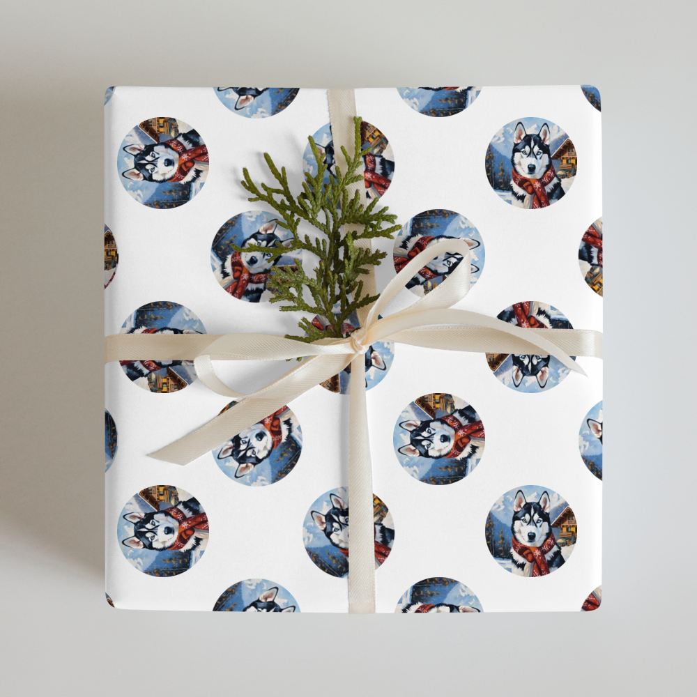 PugMug Custom Siberian Husky Wrapping Paper