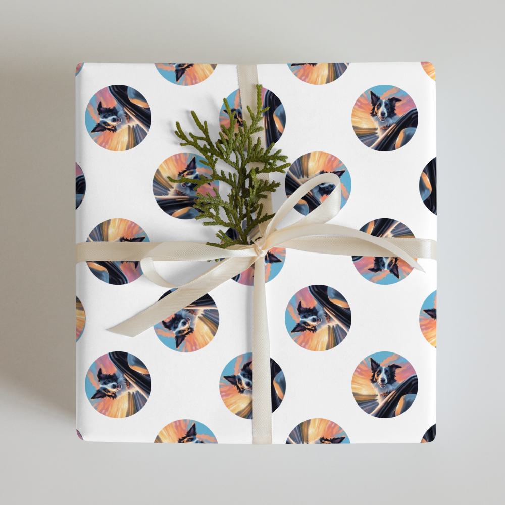 PugMug Custom Border Collie Wrapping Paper