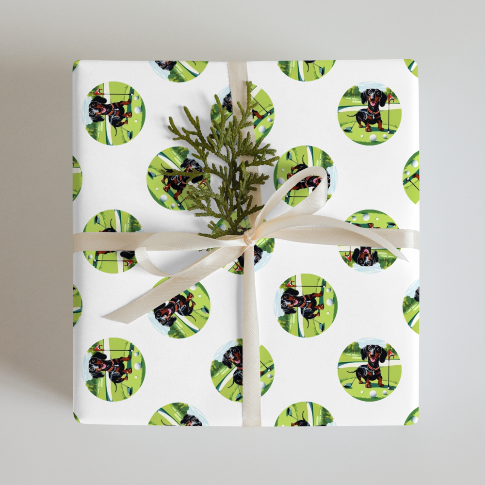 PugMug Custom Black Dachshund Wrapping Paper
