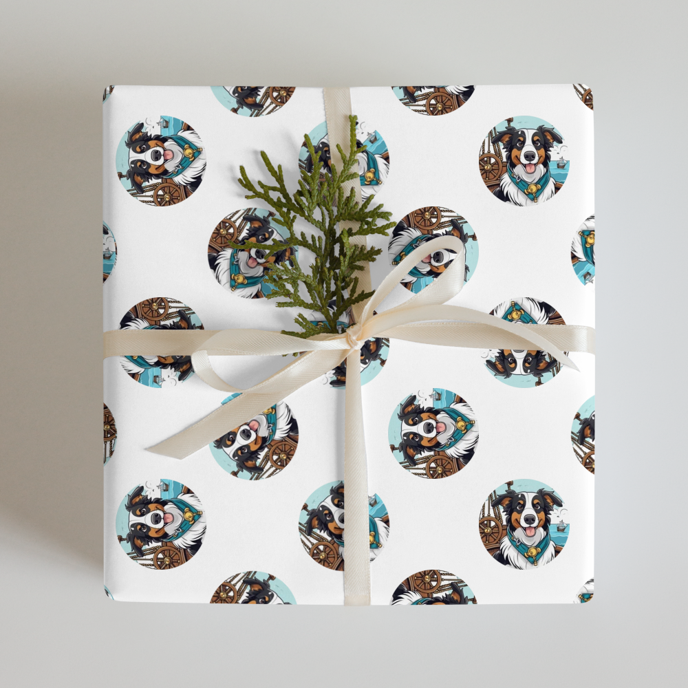 PugMug Custom Border Collie Wrapping Paper