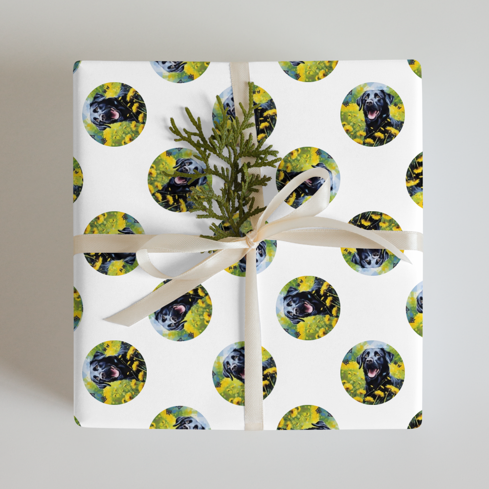 PugMug Custom Black Labrador Retriever Wrapping Paper