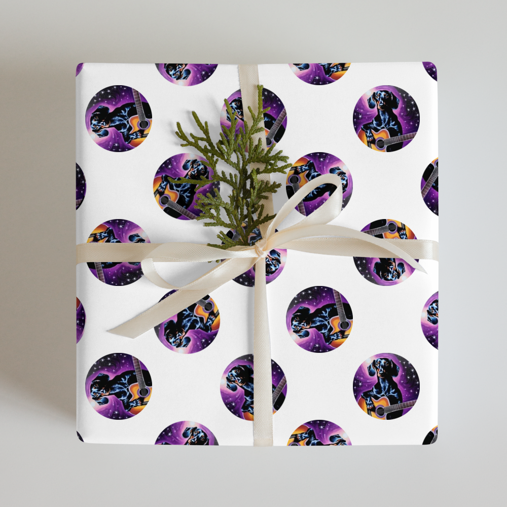 PugMug Custom Black Dachshund Wrapping Paper