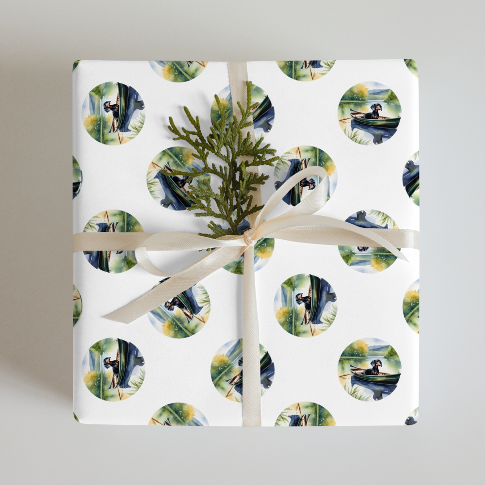 PugMug Custom Black Dachshund Wrapping Paper