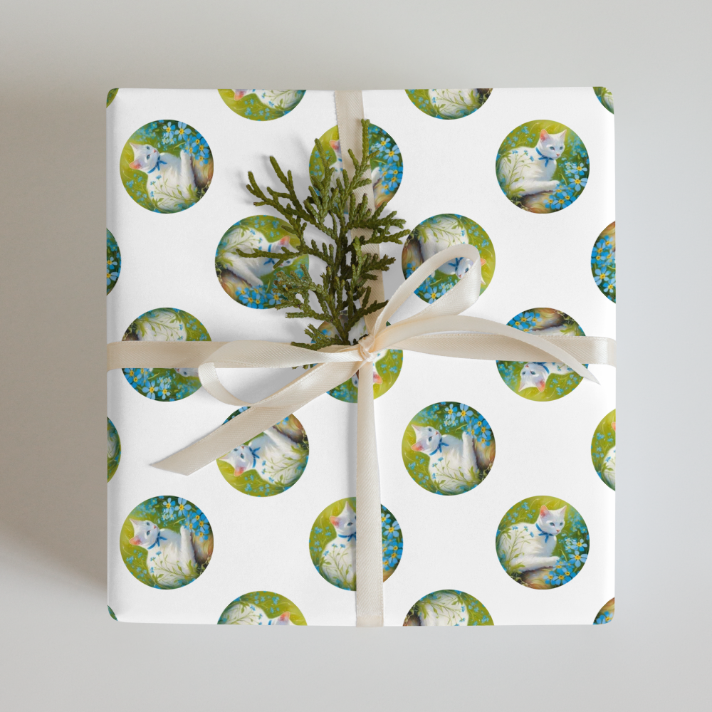 PugMug Custom White Companion Cat Wrapping Paper