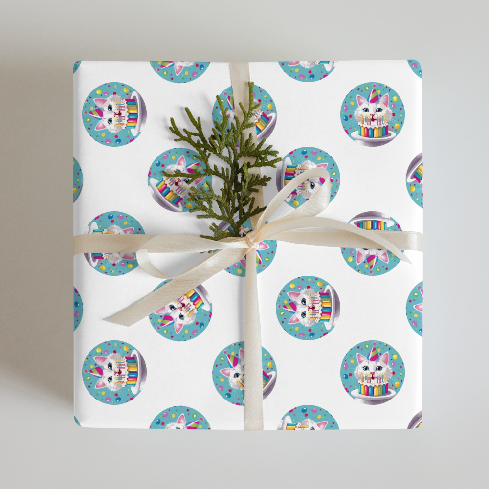 PugMug Custom White Companion Cat Wrapping Paper
