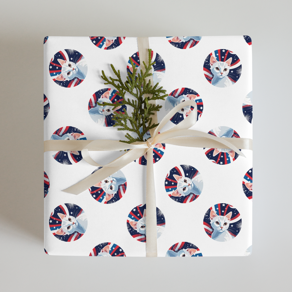 PugMug Custom White Companion Cat Wrapping Paper