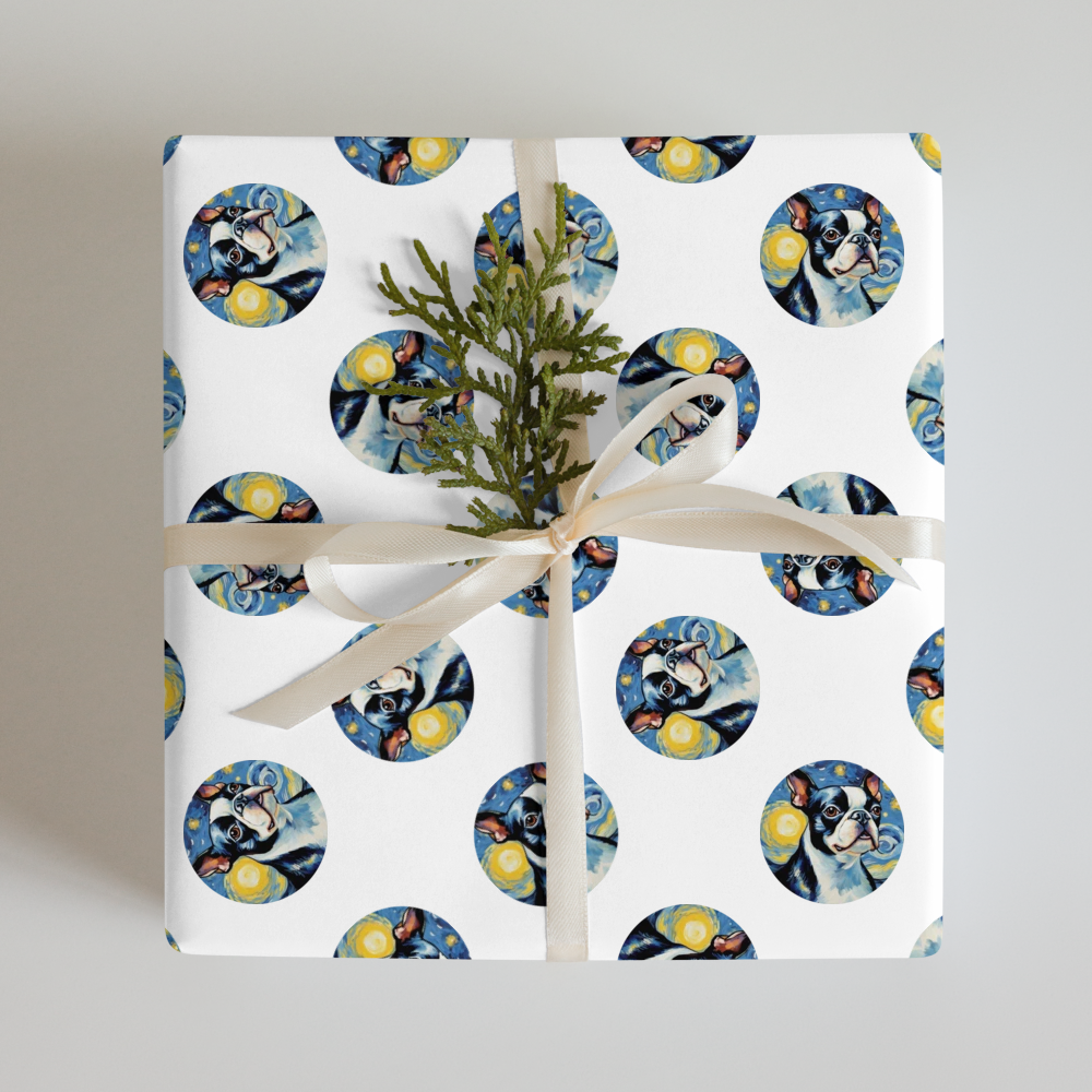 PugMug Custom Boston Terrier Wrapping Paper