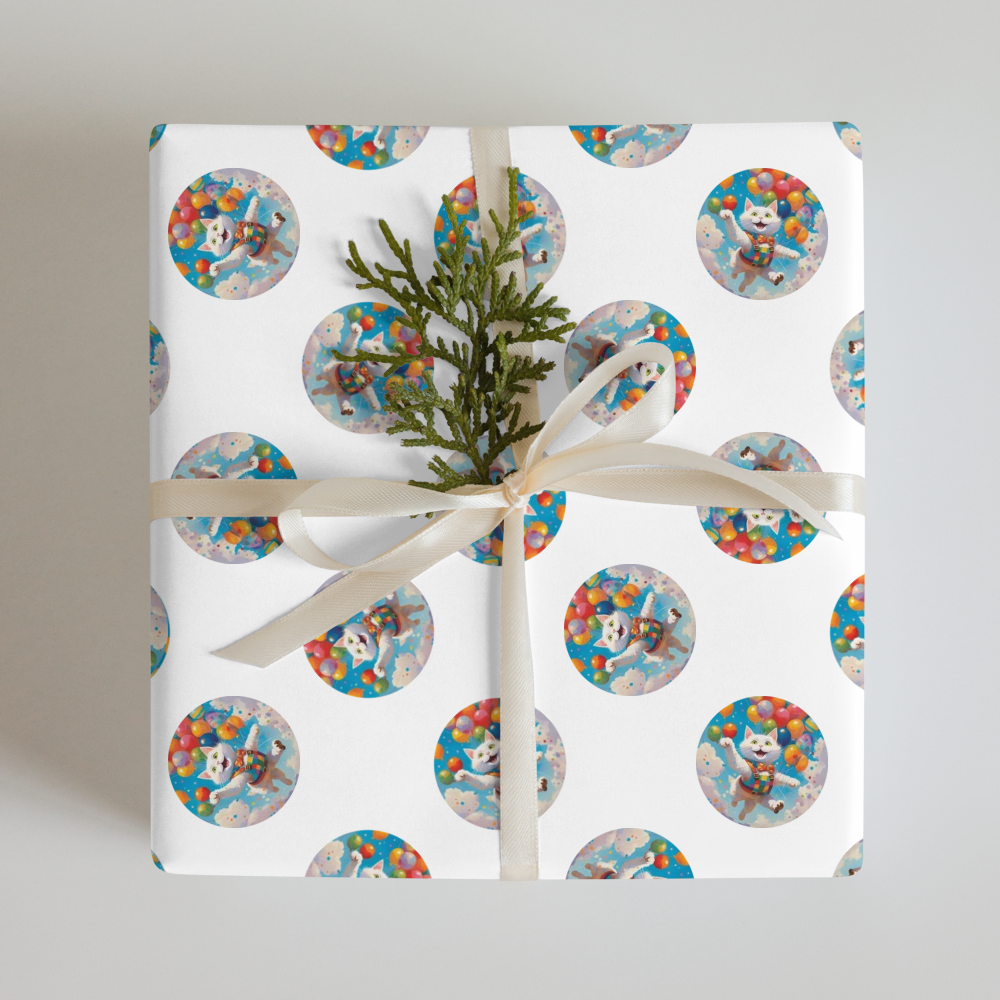 PugMug Custom White Companion Cat Wrapping Paper