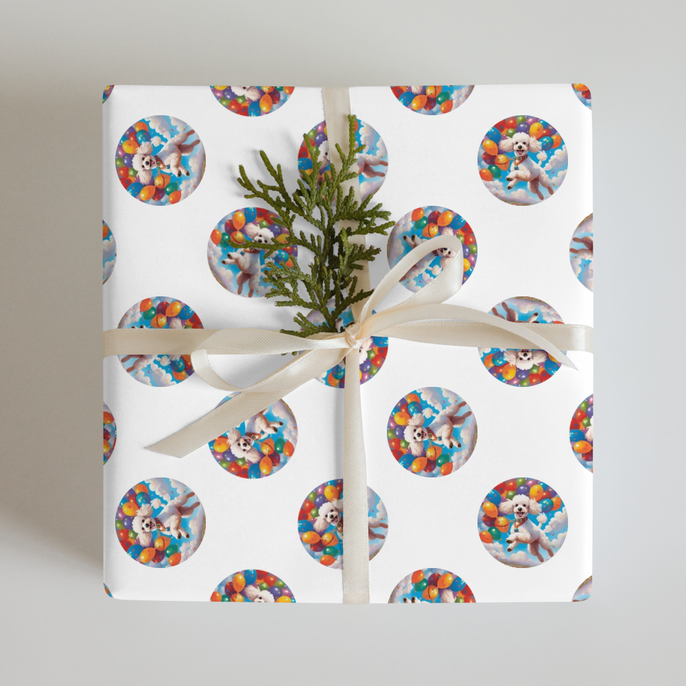 PugMug Custom White Poodle Wrapping Paper