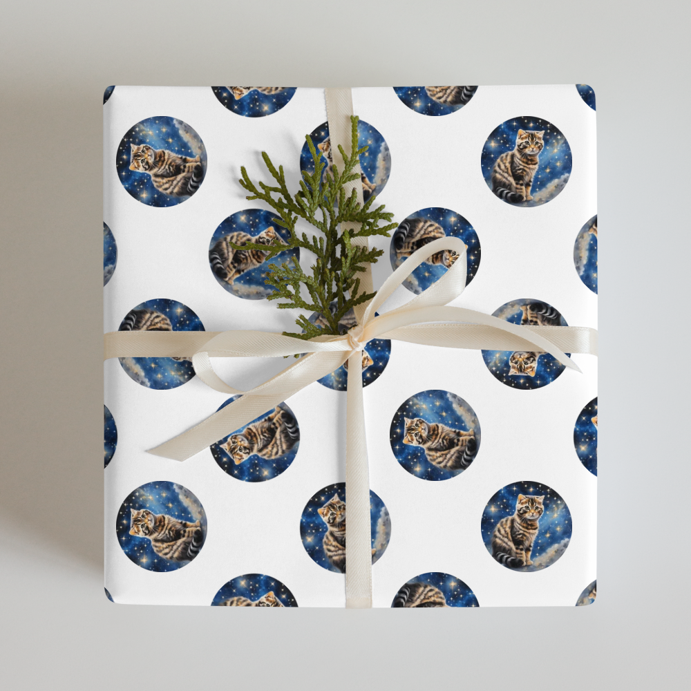 PugMug Custom Tabby Scottish Fold Cat Wrapping Paper