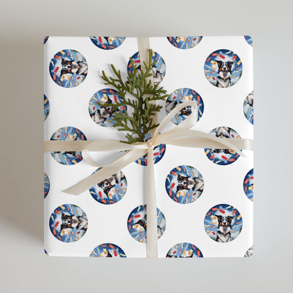 PugMug Custom Border Collie Wrapping Paper