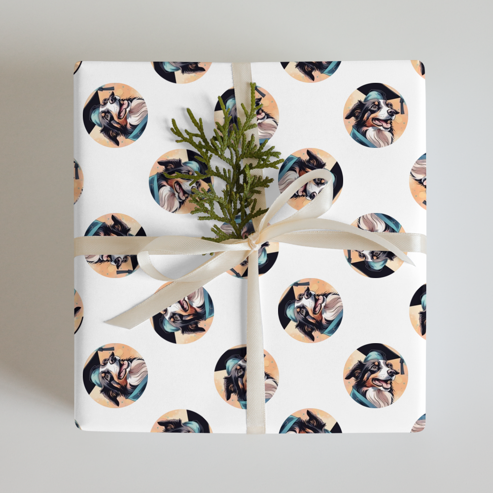 PugMug Custom Border Collie Wrapping Paper