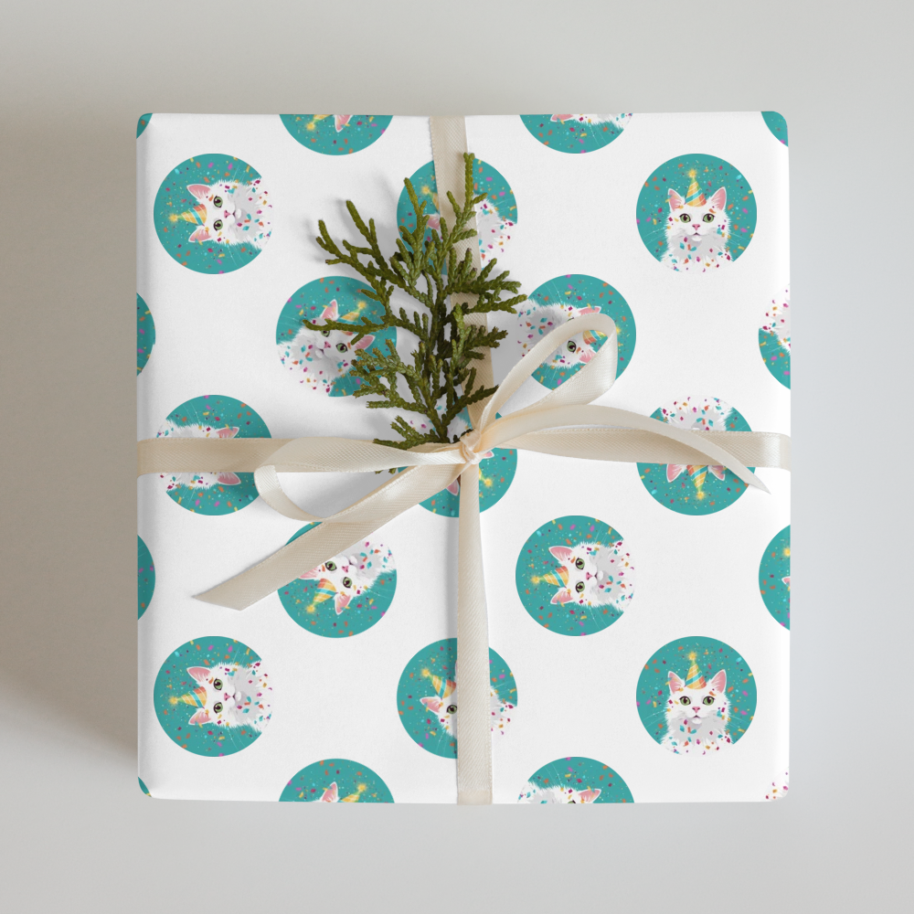 PugMug Custom White Companion Cat Wrapping Paper