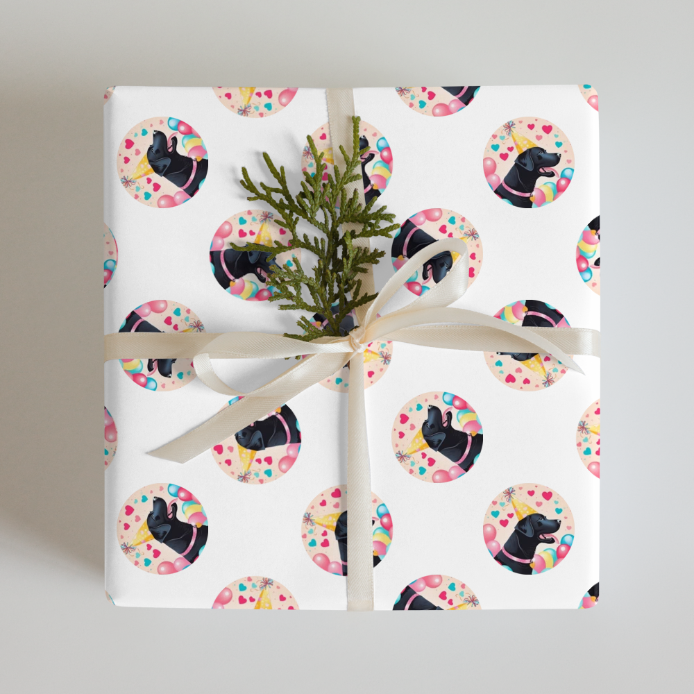 PugMug Custom Black Labrador Retriever Wrapping Paper