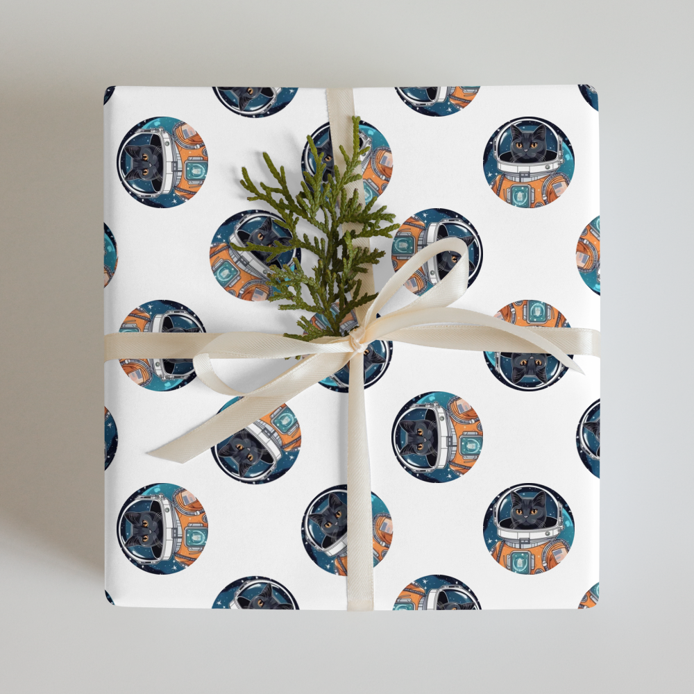 PugMug Custom Black British Shorthair Cat Wrapping Paper