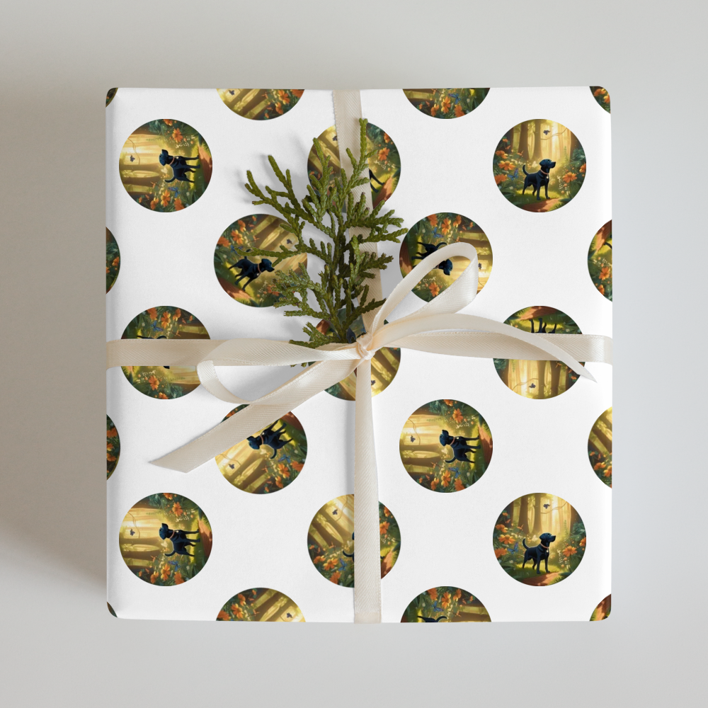 PugMug Custom Black Labrador Retriever Wrapping Paper