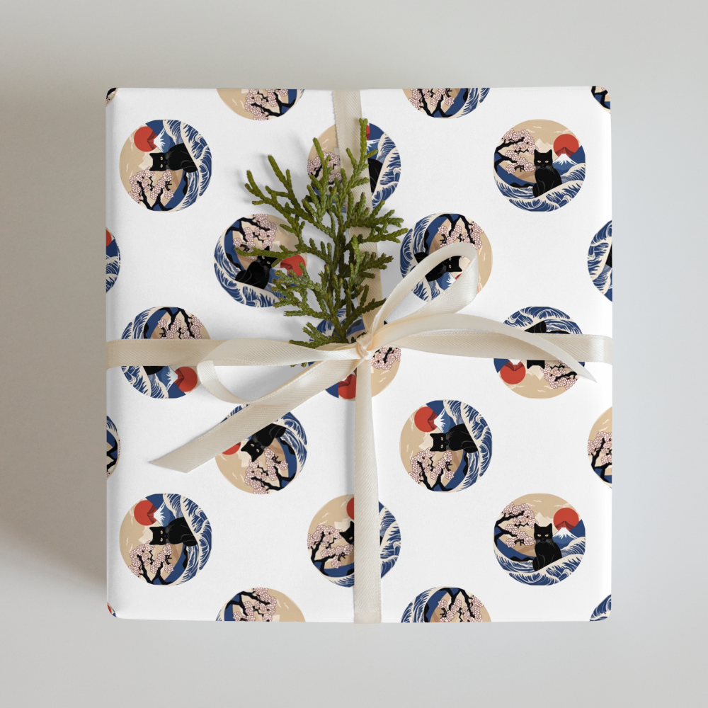 PugMug Custom Black British Shorthair Cat Wrapping Paper