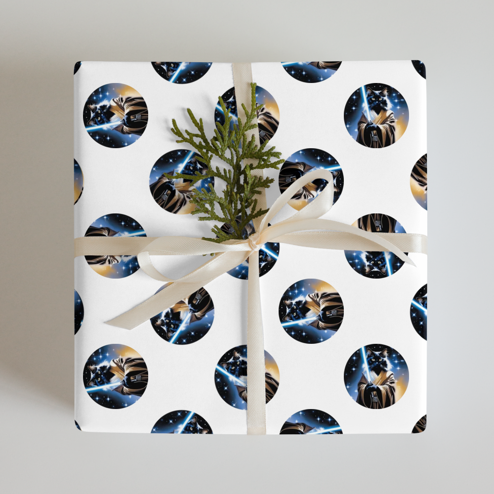 PugMug Custom Black Ragdoll Cat Wrapping Paper