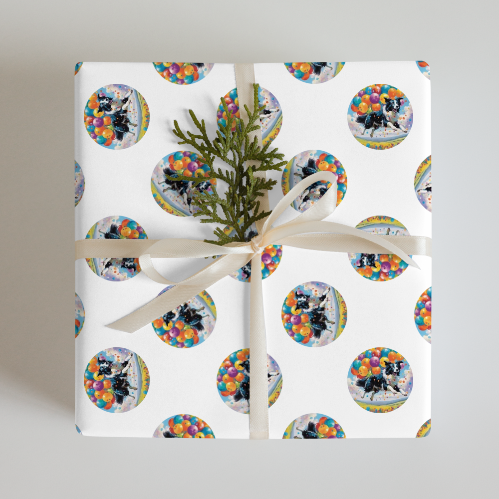 PugMug Custom Border Collie Wrapping Paper