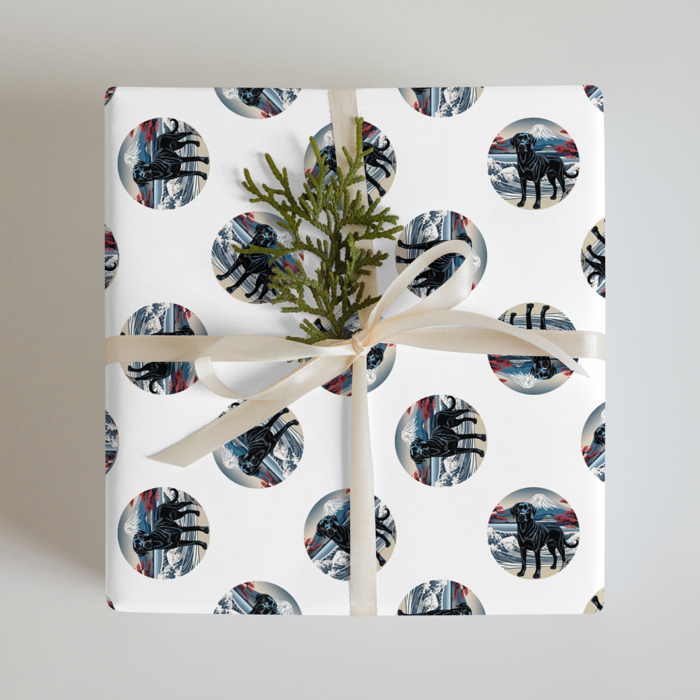 PugMug Custom Black Labrador Retriever Wrapping Paper