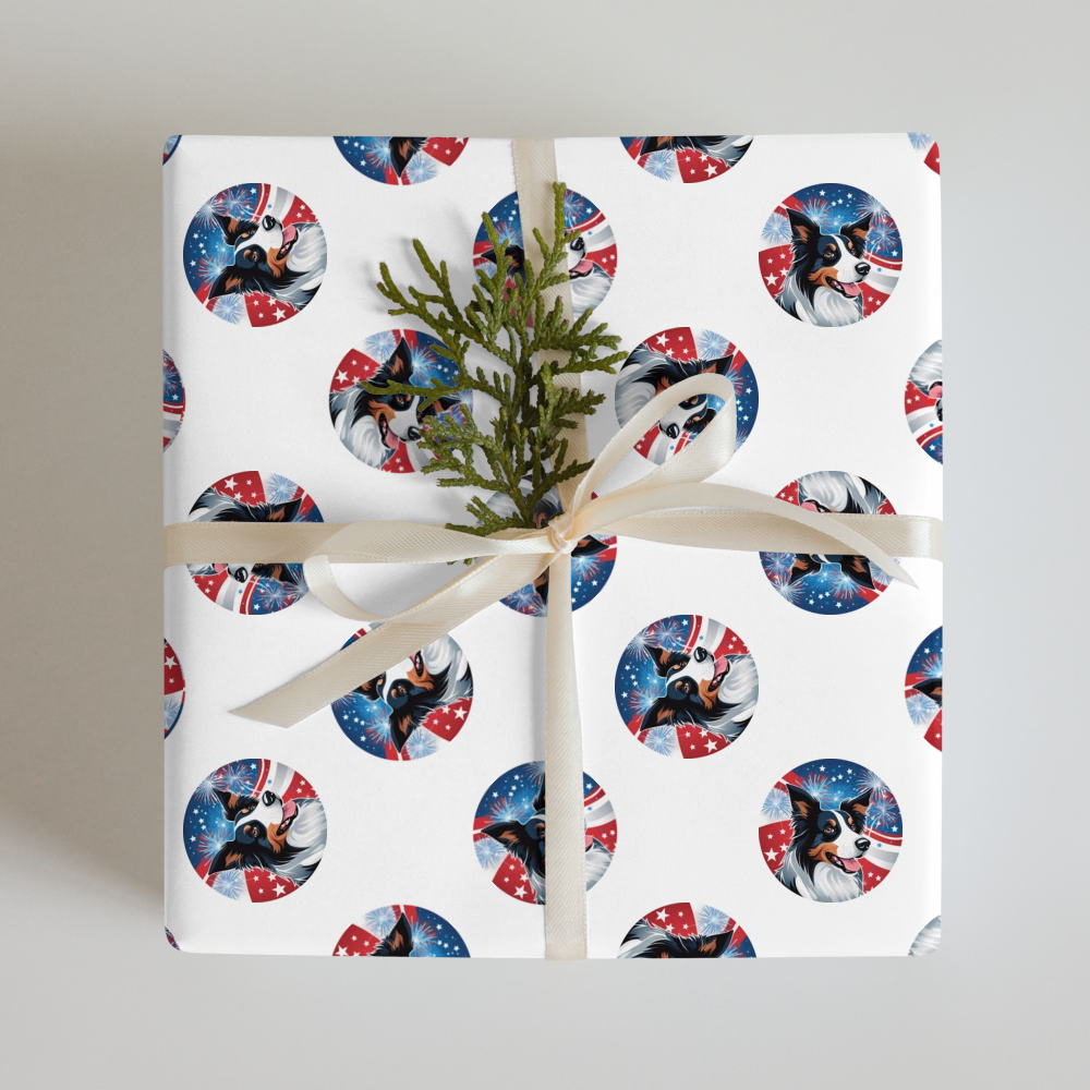 PugMug Custom Border Collie Wrapping Paper