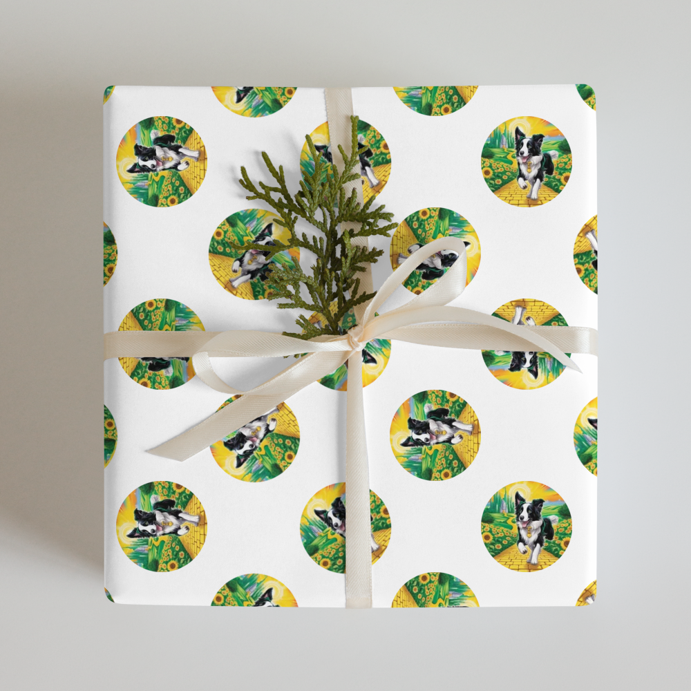 PugMug Custom Border Collie Wrapping Paper