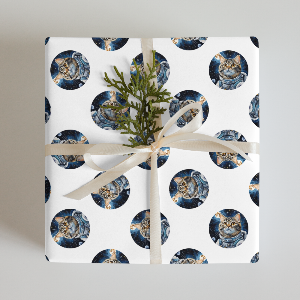 PugMug Custom Tabby Scottish Fold Cat Wrapping Paper