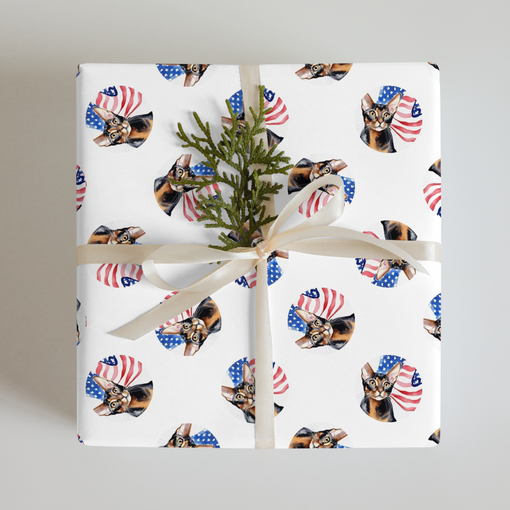 PugMug Custom Black Abyssinian Cat Wrapping Paper